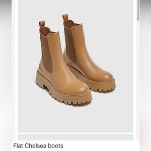 Pull&Bear golden brown pull-on chelsea boots women size 6.5